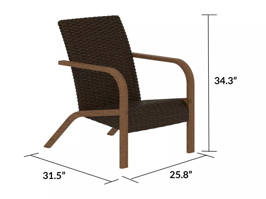 Smartwick | Chaises longues Lot de 2 en résine Marron foncé