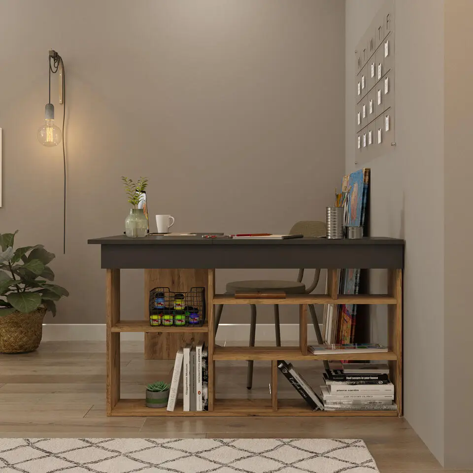Sally Bureau 18mm MELAMINE Coat Atlantic Pine Zwart