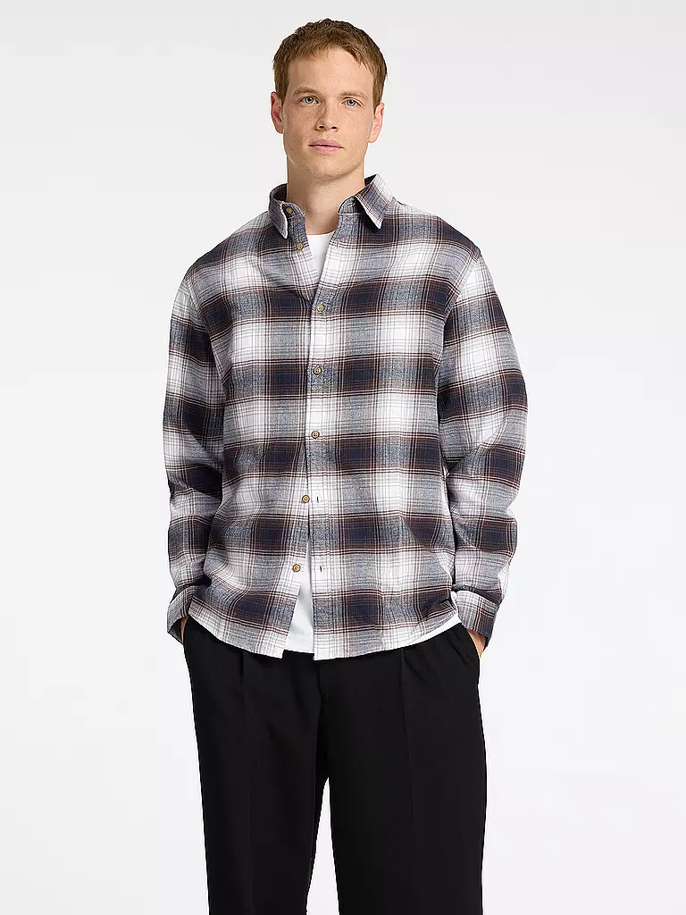 SELECTED Flanellhemd Slim Fit SLHSLIMOWEN weiss