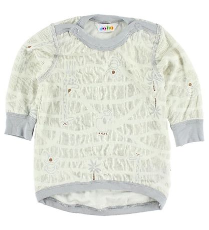 Joha Pullover - Bambus - Elfenbein/Grau m. Tier