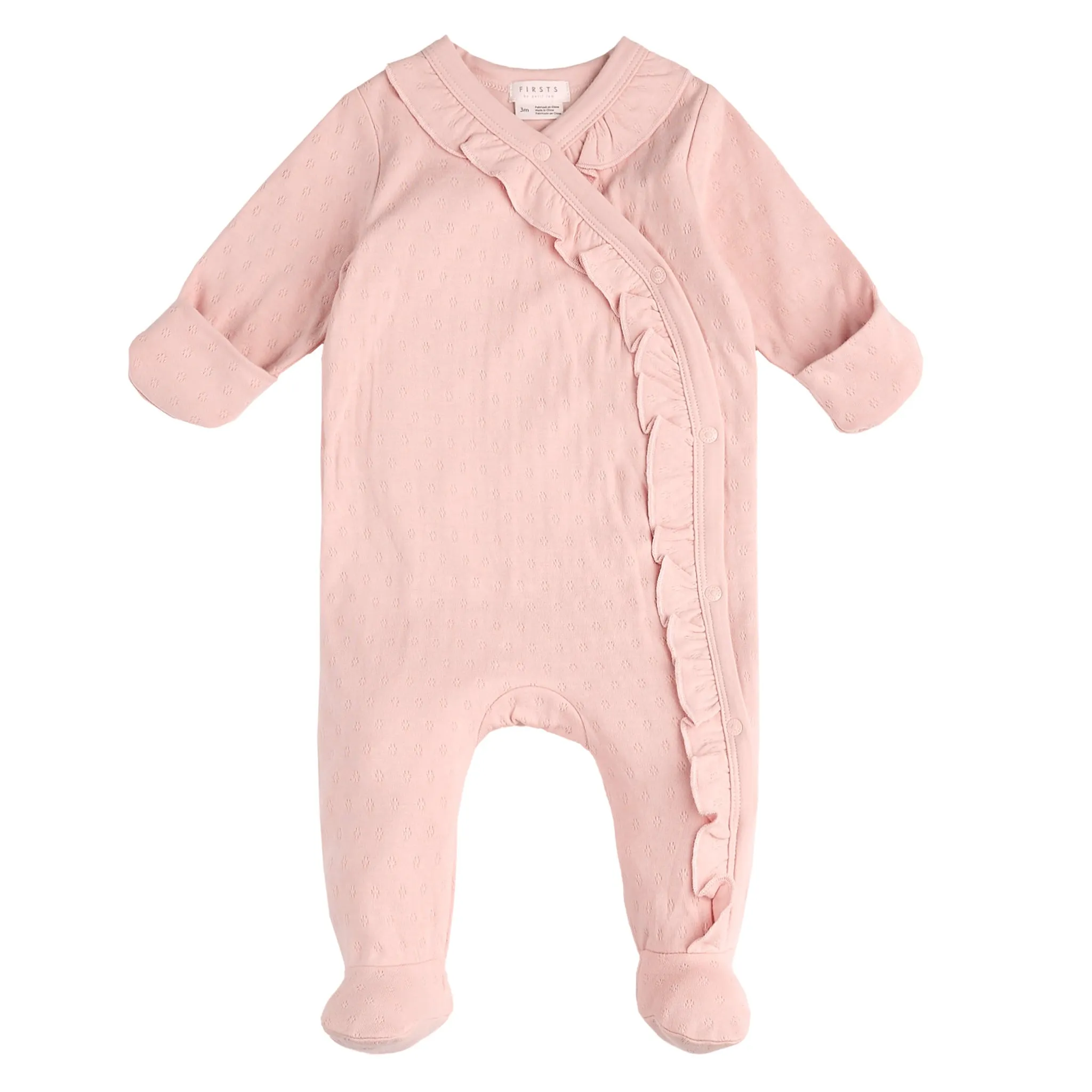 Firsts par Petit Lem Pyjama Pointelle Rose 0-9mois
