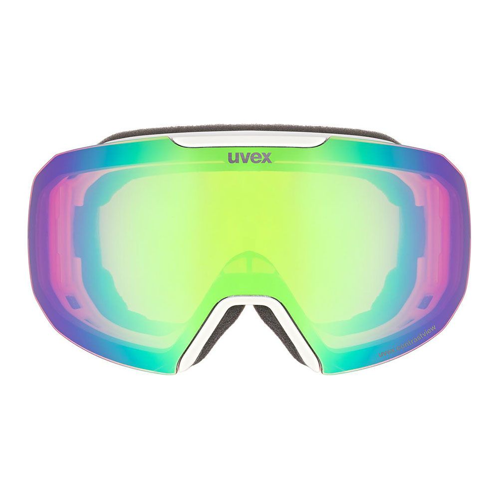 Uvex EPIC ATTRACT - Masque ski + écran supplémentaire white mat/mirror green