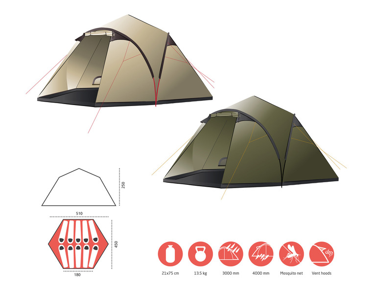 10-persoons tent Black Knob