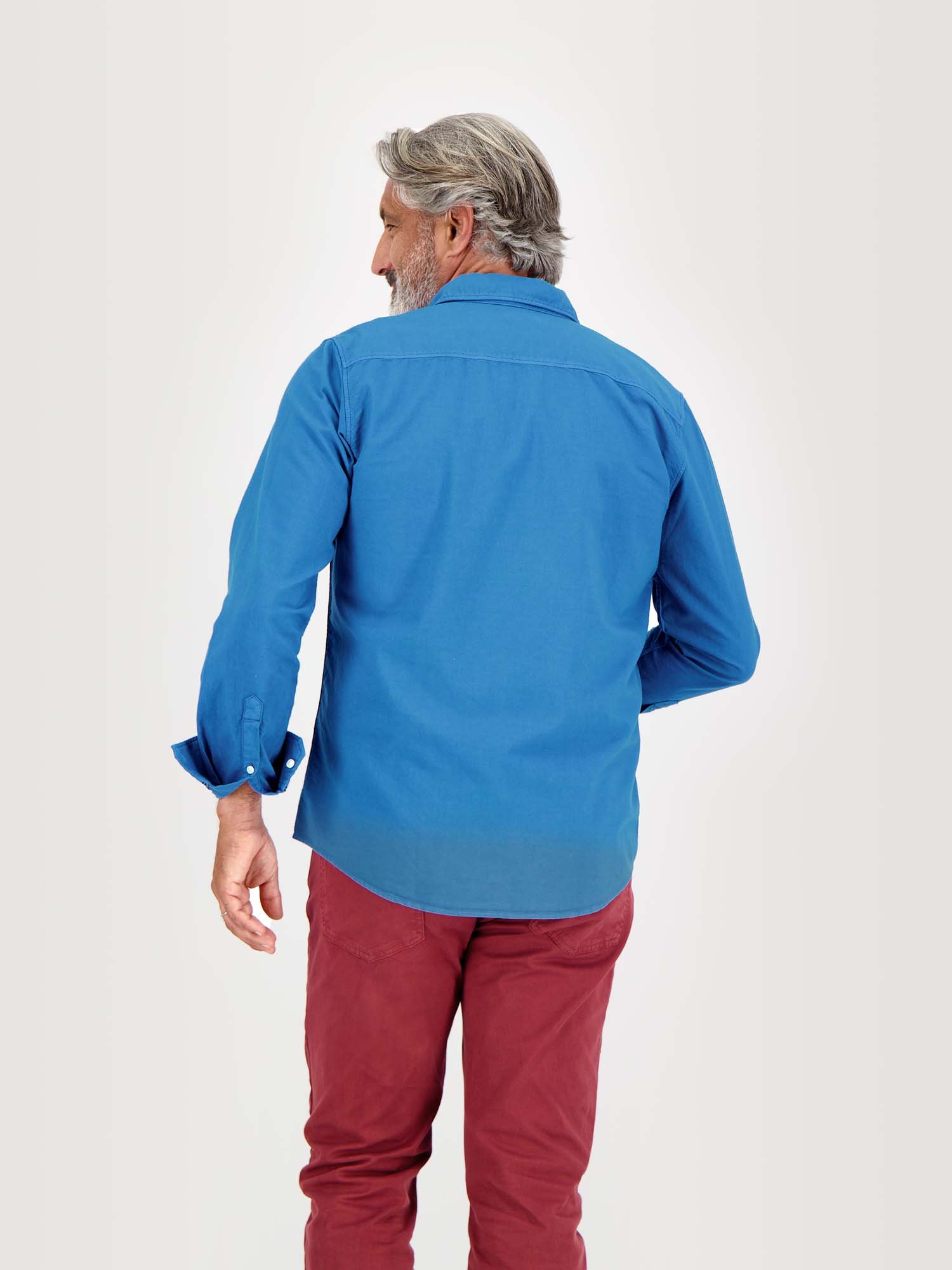 Chemise Homme Manches Longues Coton Bleu