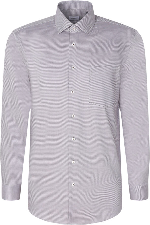 Seidensticker Business Shirt Regular Long sleeve Kent-Collar Small pattern Brown