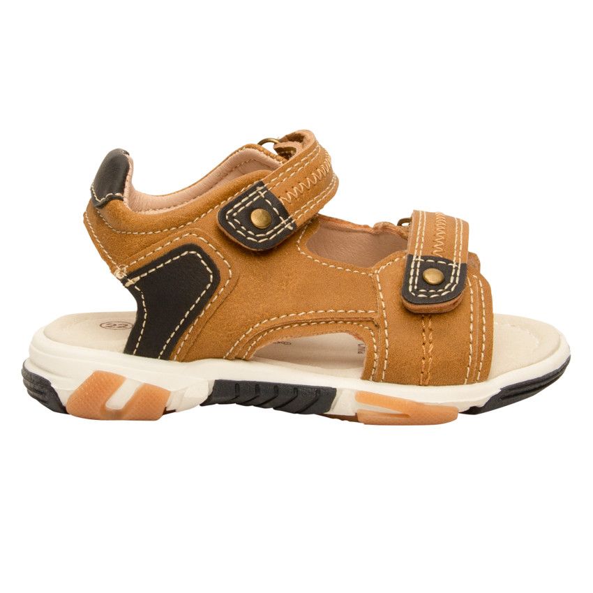 Sandale camel à double velcros pour bébé garçon - Camel
