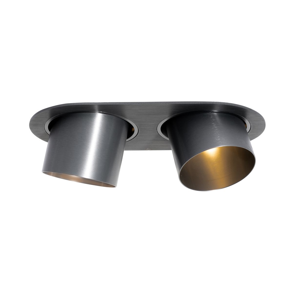 Set van 6 inbouwspots gunmetal GU10 70mm kantelbaar 2-lichts - Installa