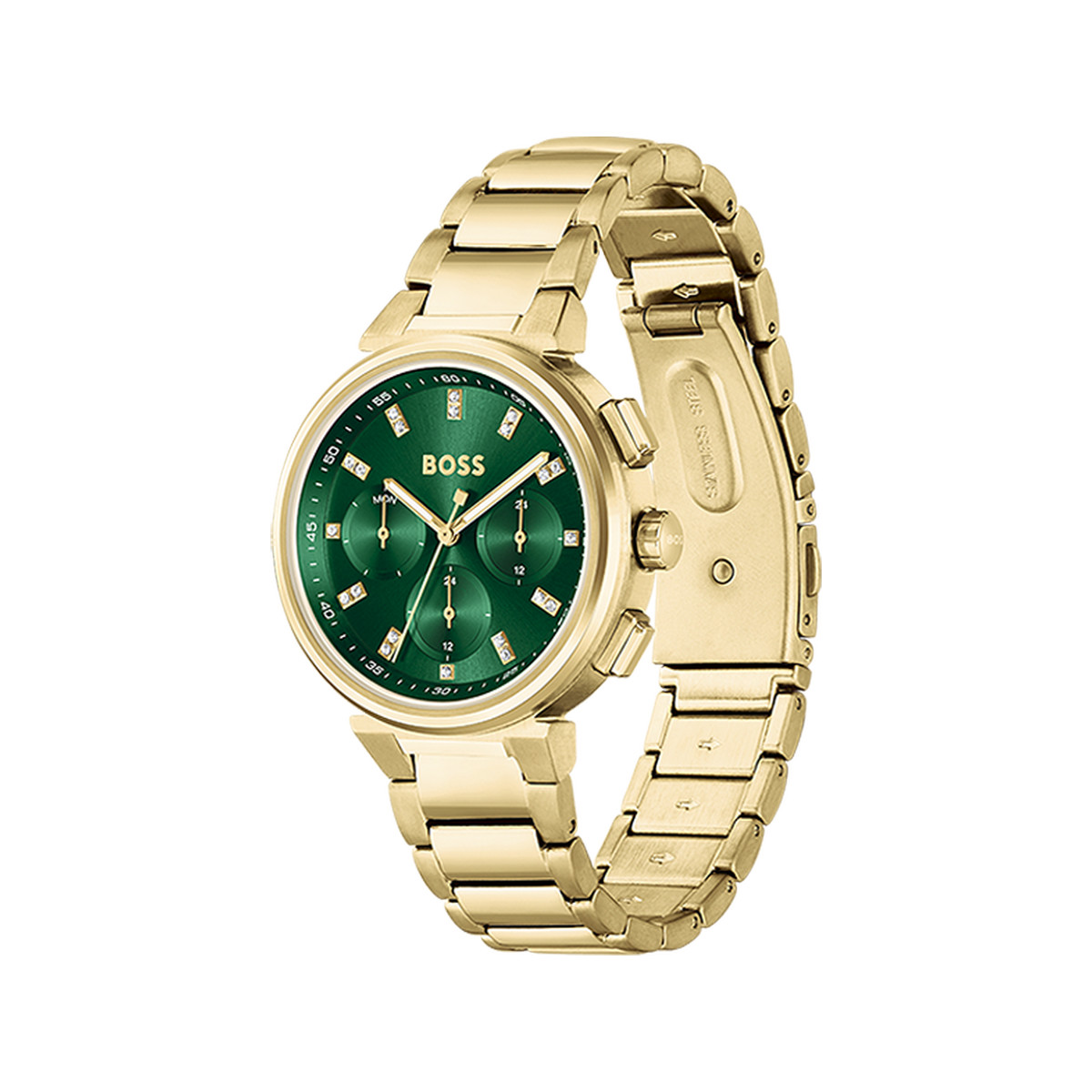 Montre BOSS One femme bracelet acier doré jaune
