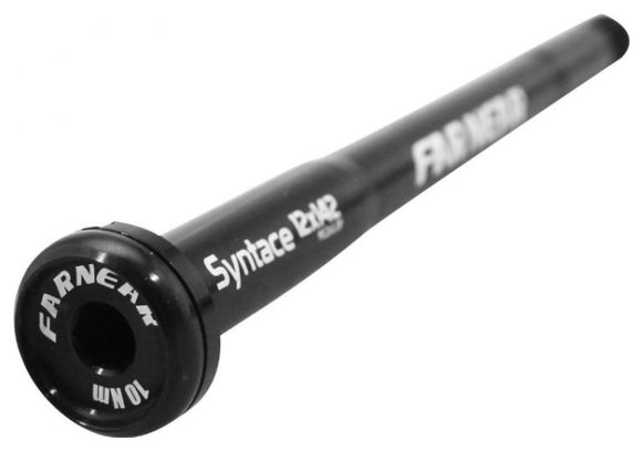 AXE-BLOCAGE DE ROUE ROUTE TRAVERSANT ARRIERE SYNTACE FILETAGE 1.0 POUR 12X142 NOIR 36gr. (159mm HORS BUTEE FILETAGE 17mm)