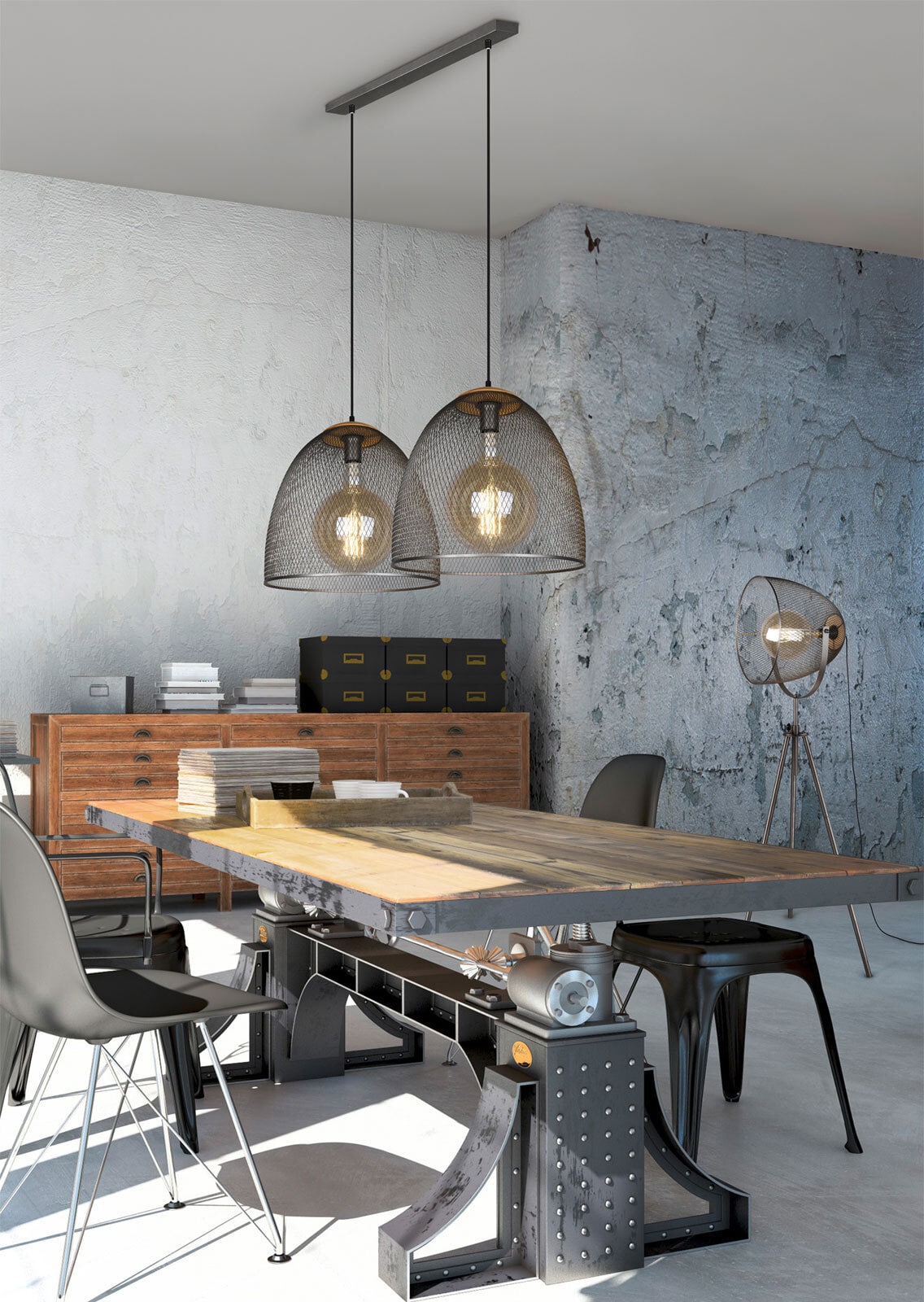 TRIO Retrofit Pendellampe IVAR 2-flg