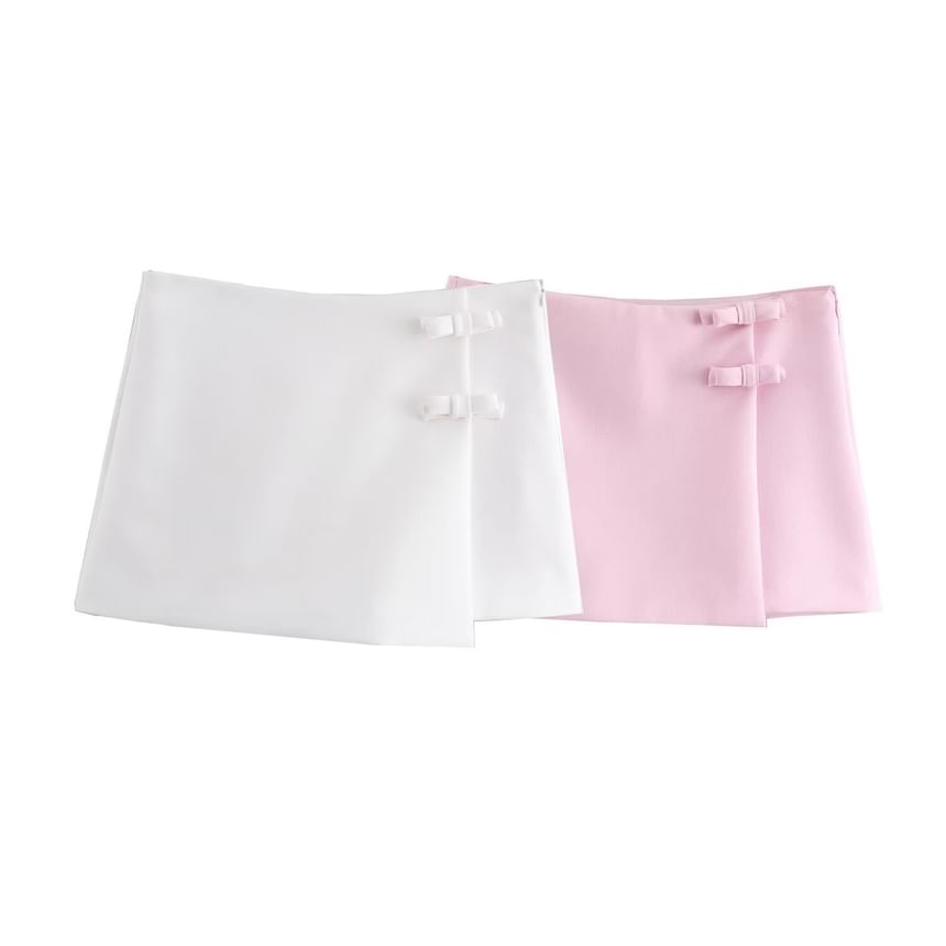 Sensarra - Mini-rok met halfhoge effen strik