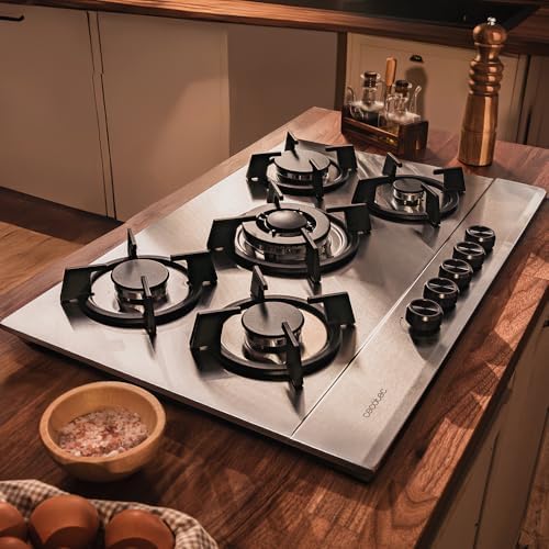 Cecotec Plaque à gaz Bolero Squad G 4200S Glass Black. Plaque à gaz avec 4 feux, finition verre noir, puissance 8000W, grilles individuelles et allumage électrique avec sécurité des vannes. : Cuisine et Maison