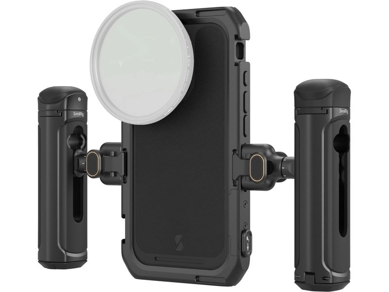 Smallrig Mobile Dual Handheld Kit für iPhone 16 Pro Für professionelle Videoaufnahmen, Live-Streaming und Filmaufnahmen auf Mobilgeräten