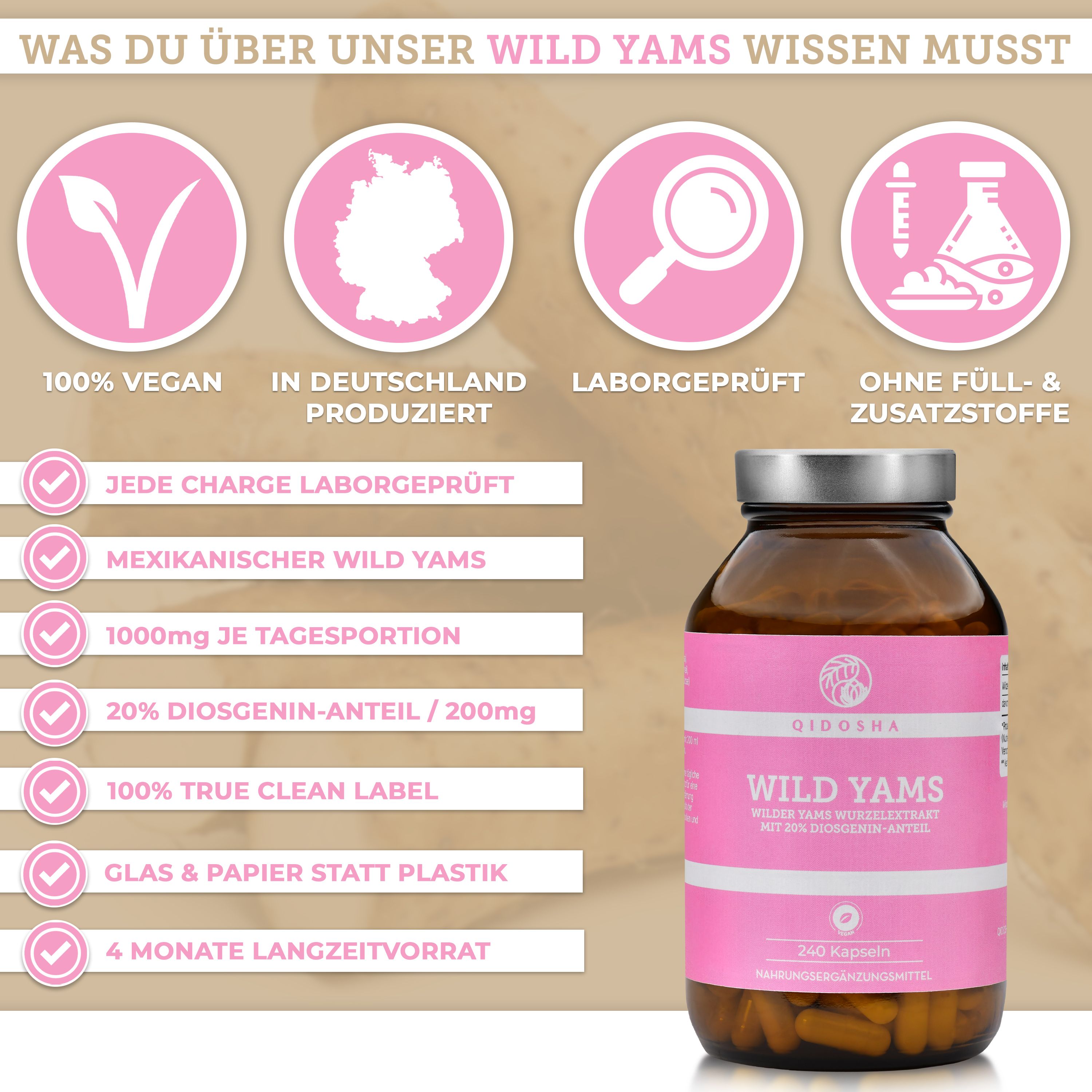QIDOSHA WILD YAMS Wurzel Extrakt