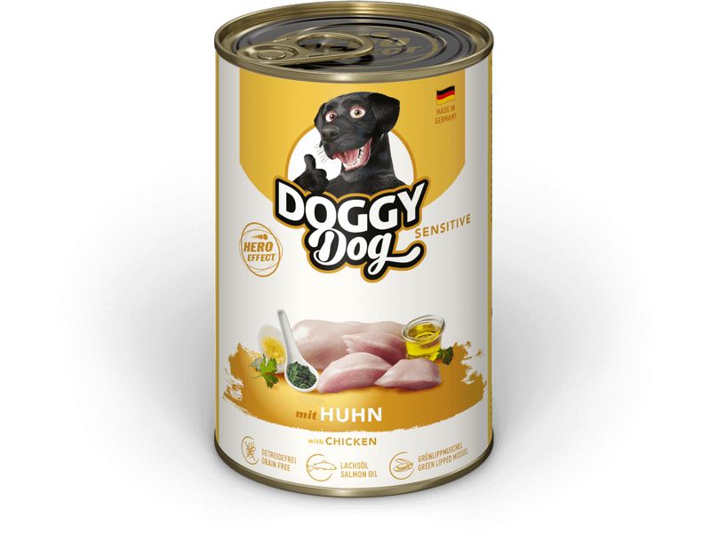 DOGGY Dog Nassfutter Dose Huhn Sensitive 400 g Alleinfuttermittel für ausgewachsene Hunde