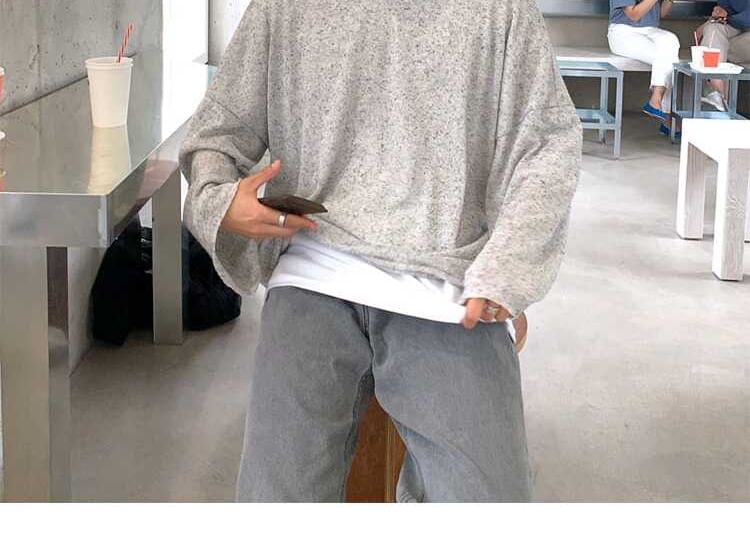 Real Boy - Oversized T-shirt met lange mouwen en ronde hals, effen