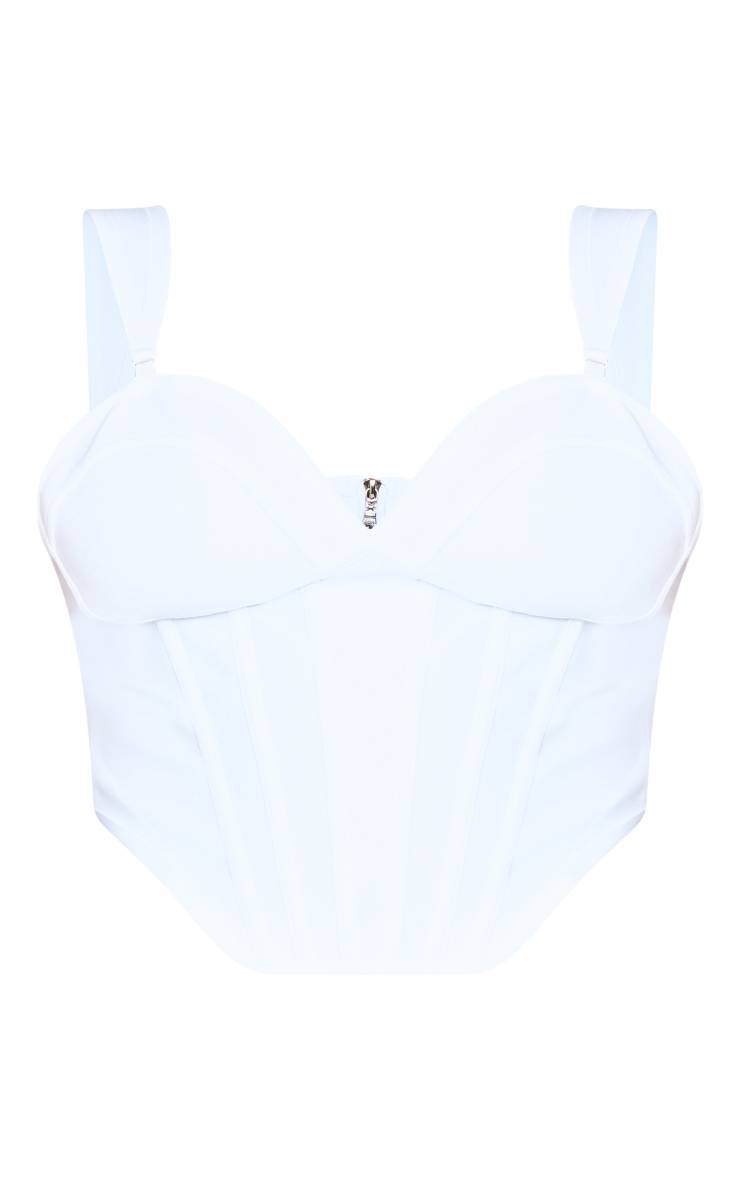 Blanc Corset Bandage Plus À Ourlet Plongeant Avec Bonnets Intégrés