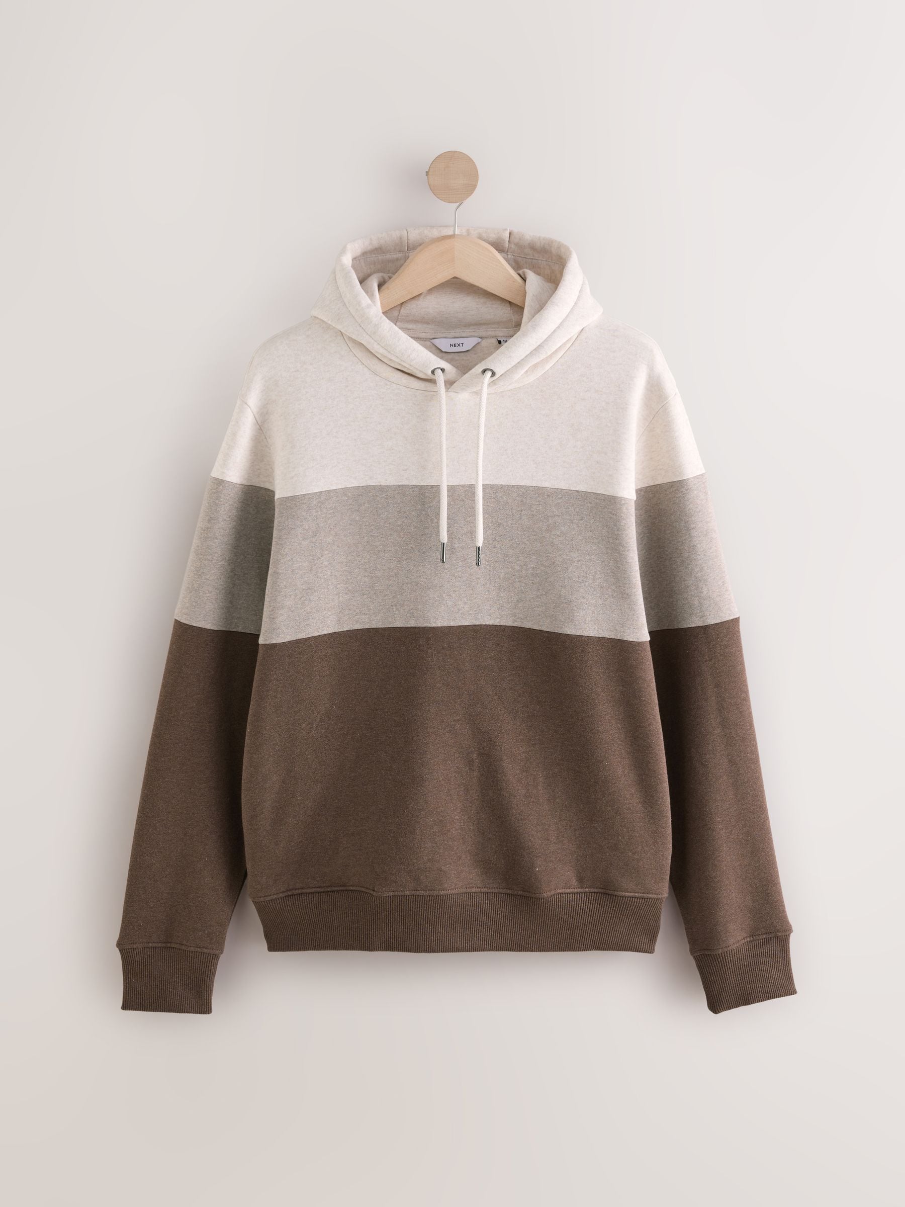 Gemêleerd naturel - Pullover-hoody - Sweatshirt met colourblocking