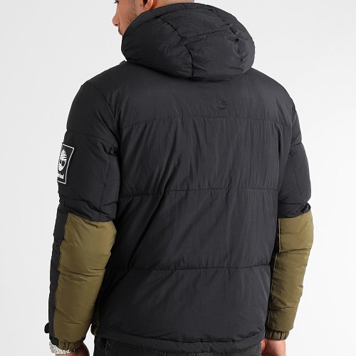 Doudoune Capuche Outdoor Archive A6S41 Vert Kaki Noir