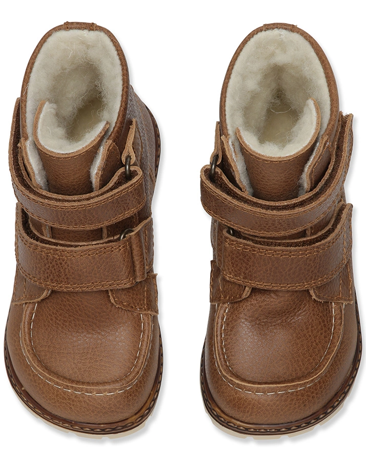 Klett-Winterboots TERRY VELCRO gefüttert in brown