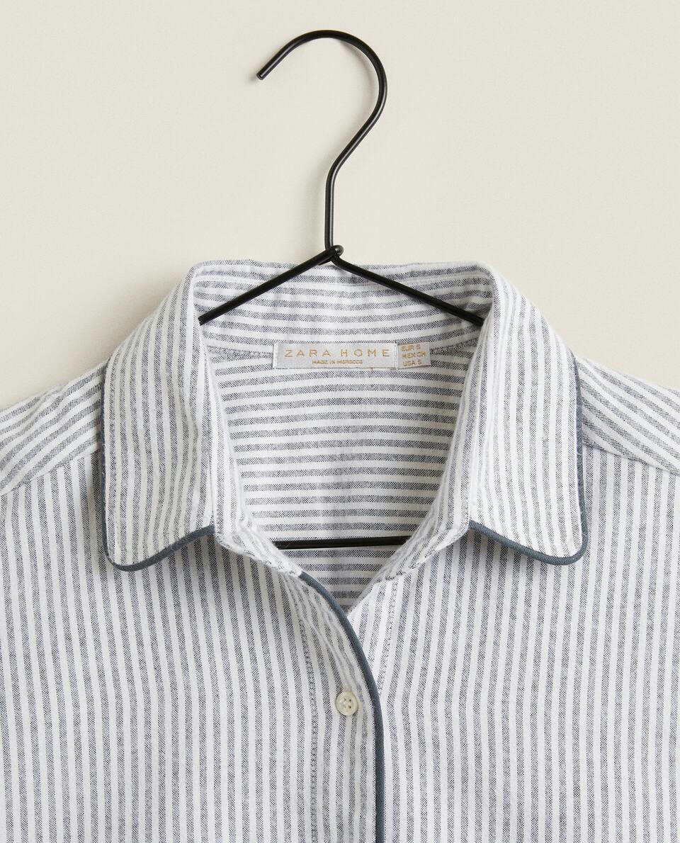 BLUSA DE PIJAMA DE FLANELA LISTRADA