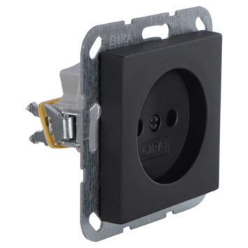 Gira E2 Inbouw Enkel Stopcontact Mat Zwart
