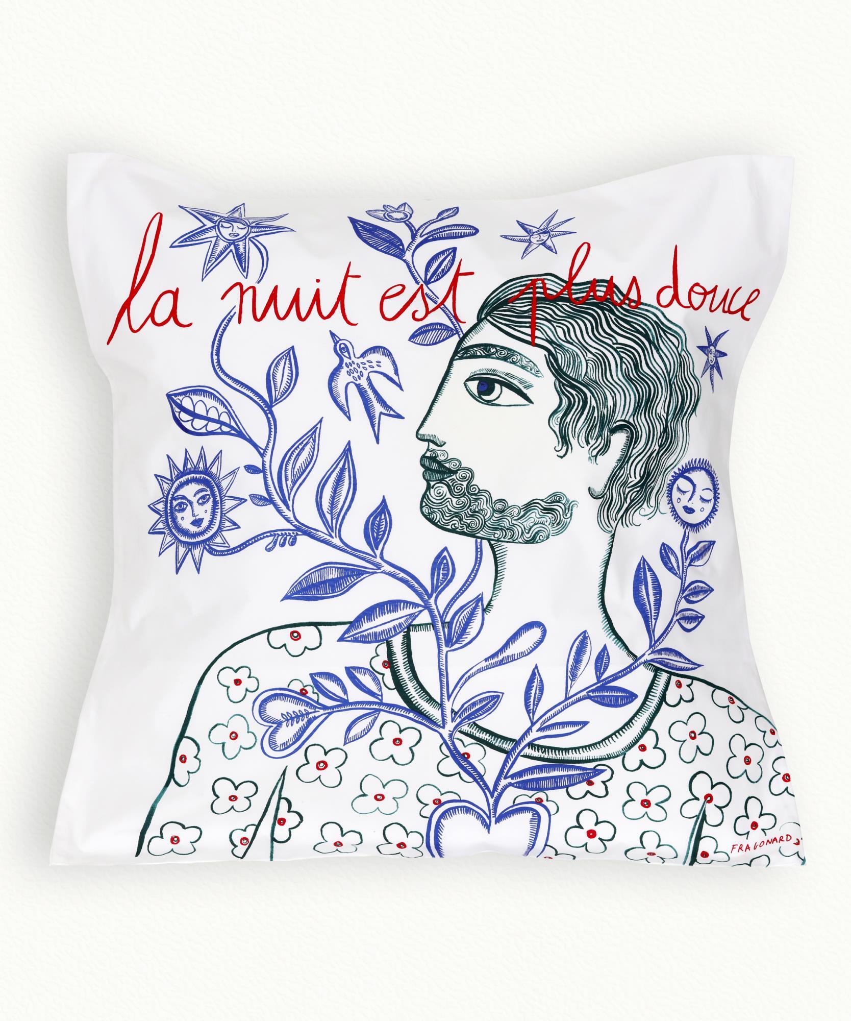 2 Taies d' oreiller Douce Nuit  65 x 65 cm - Carrée