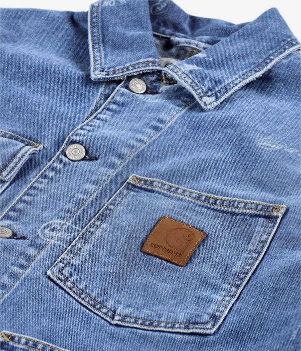 Carhartt WIP Stamp Organic Cotton Maitland Jacke (print blue bleached)