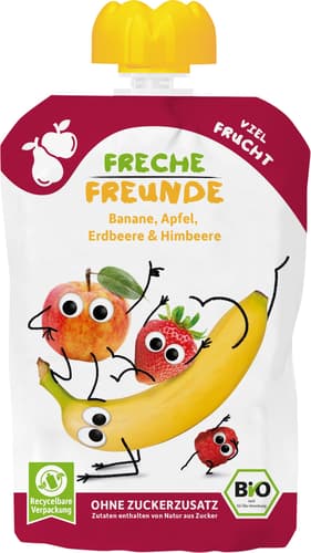 Freche Freunde BIO „Banane, Apfel, Erdbeere & Himbeere“