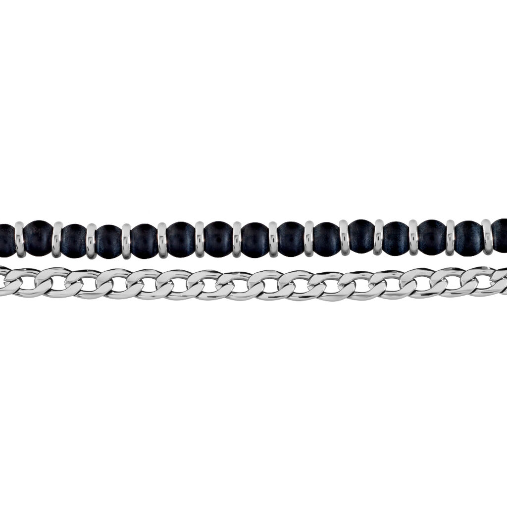 Bracelet Magalos Acier Blanc Onyx