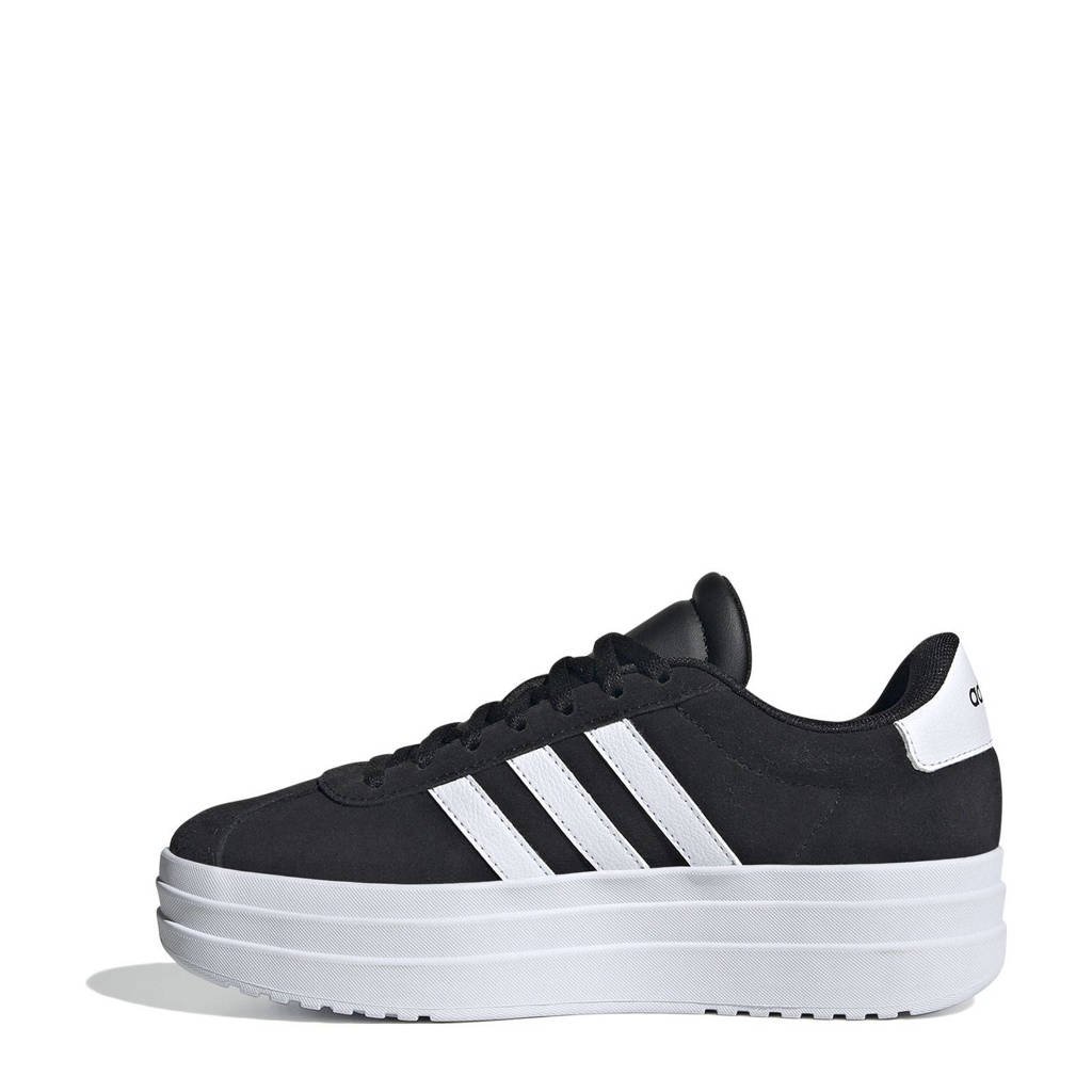 adidas VL Court Bold suède sneakers zwart/wit