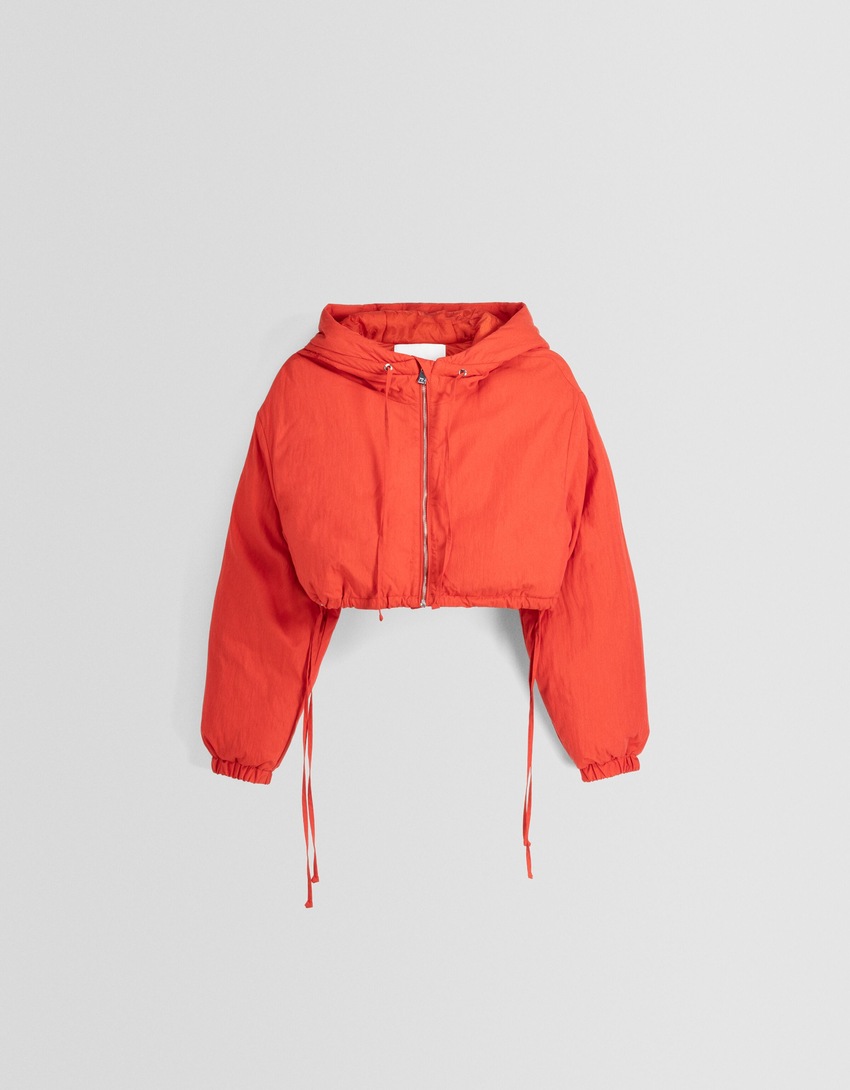 Jaqueta puffer com capuz