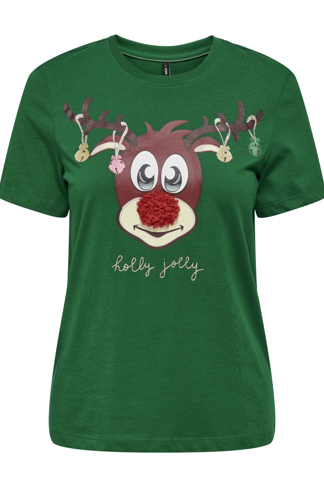 Only Onlxmas Life Yrsa Christmas S/S Top 4579229 green jacket rudolph bells