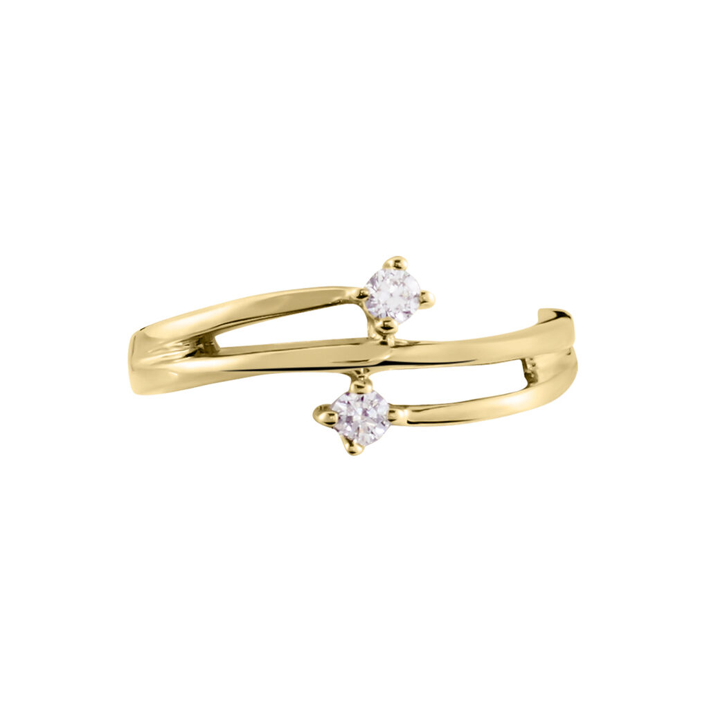 Bague Ana-lou Plaque Or Jaune Oxyde De Zirconium