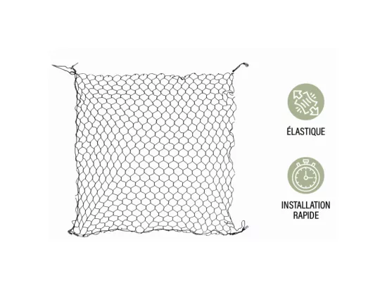 Filet de securite pour voiture en nylon - Noir - H 88 x L 100 cm