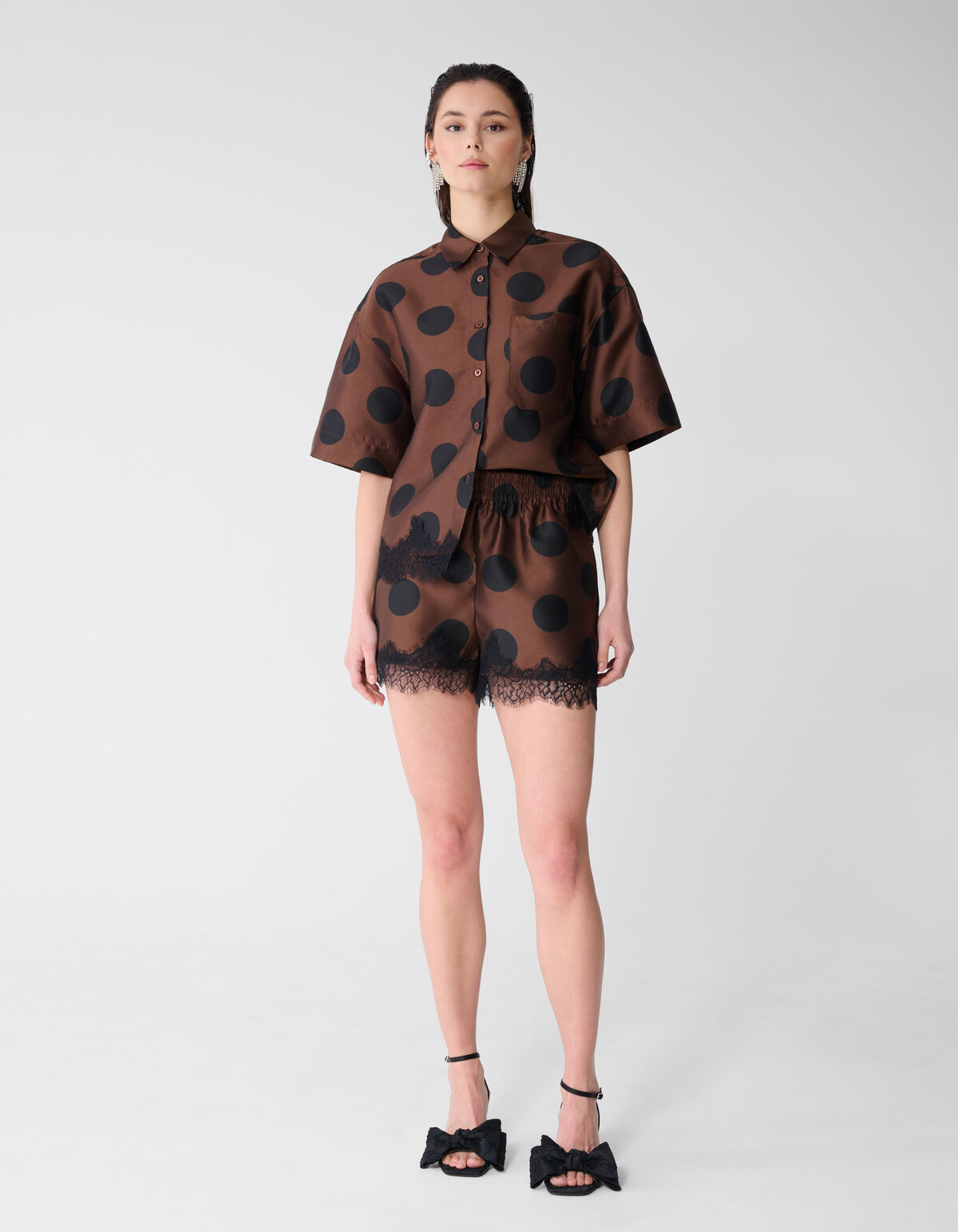 Kanten Polkadot Short Bruin