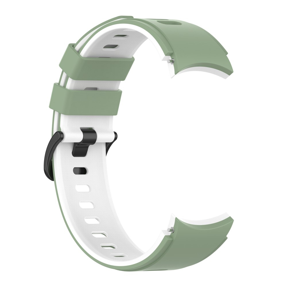 Samsung Galaxy Watch 4 (44mm) Soft Silikon Armband Dual Color (Gelenkumfang: 180-220mm) - Hellgrün / Weiss