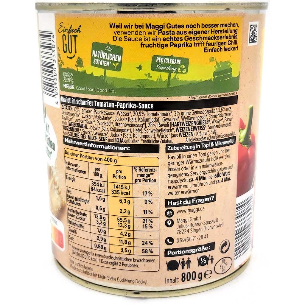 Maggi Ravioli Diavoli in scharfer Tomatensauce 800g MHD:30.4.27