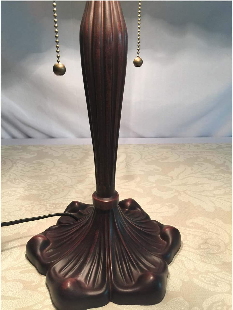 Bieye L30789 Barock-Tischlampe aus Buntglas im Tiffany-Stil für Heimdekoration, 16 x 24 Zoll, Orange