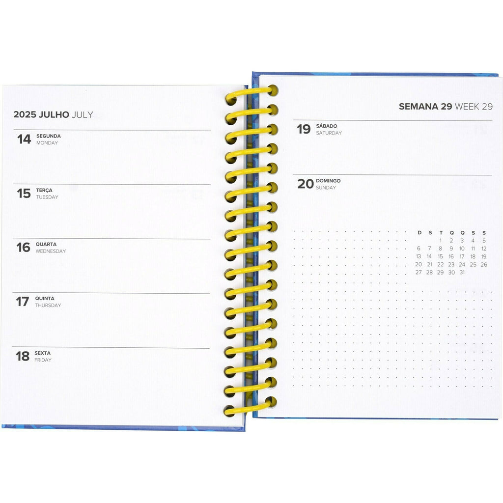 Agenda A6 2025 Espiral Semanal Mood Note! (artigo sortido)