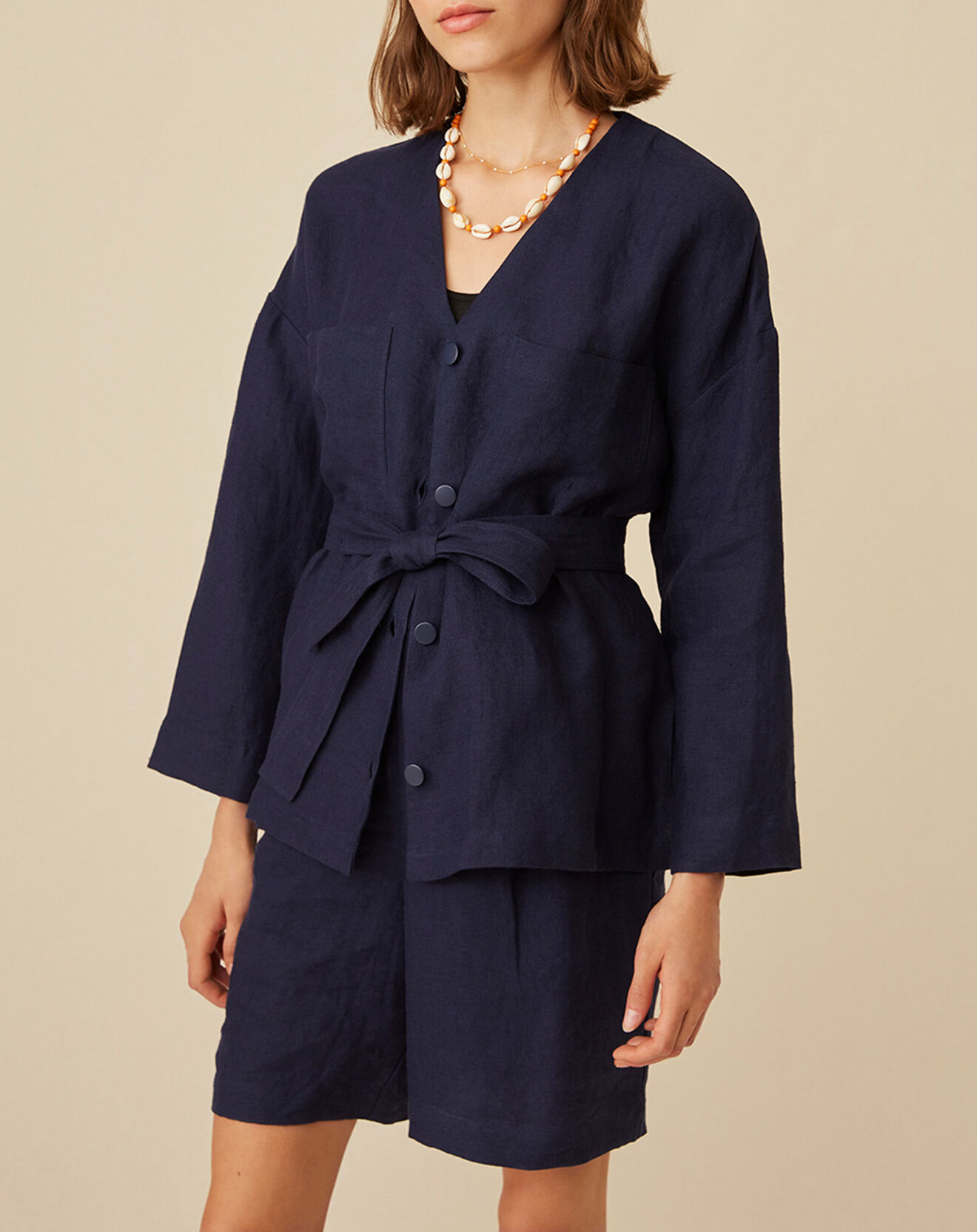 Harris Wilson Veste 100% Lin Elodie marine