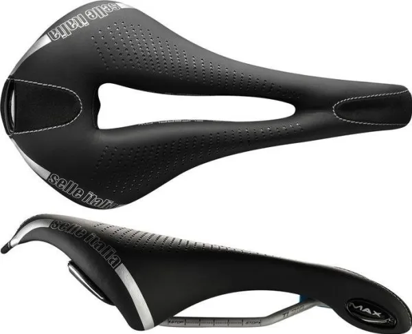 Selle Italia Siodło SELLE ITALIA MAX FLITE GEL SUPERFLOW L (id match - L3) TI 316 Tube 7, fibra-tek, 320g sort (NEW)