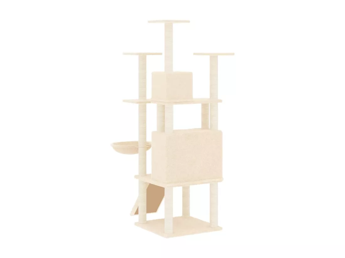 Arbre à chat avec griffoirs en sisal Crème 154 cm