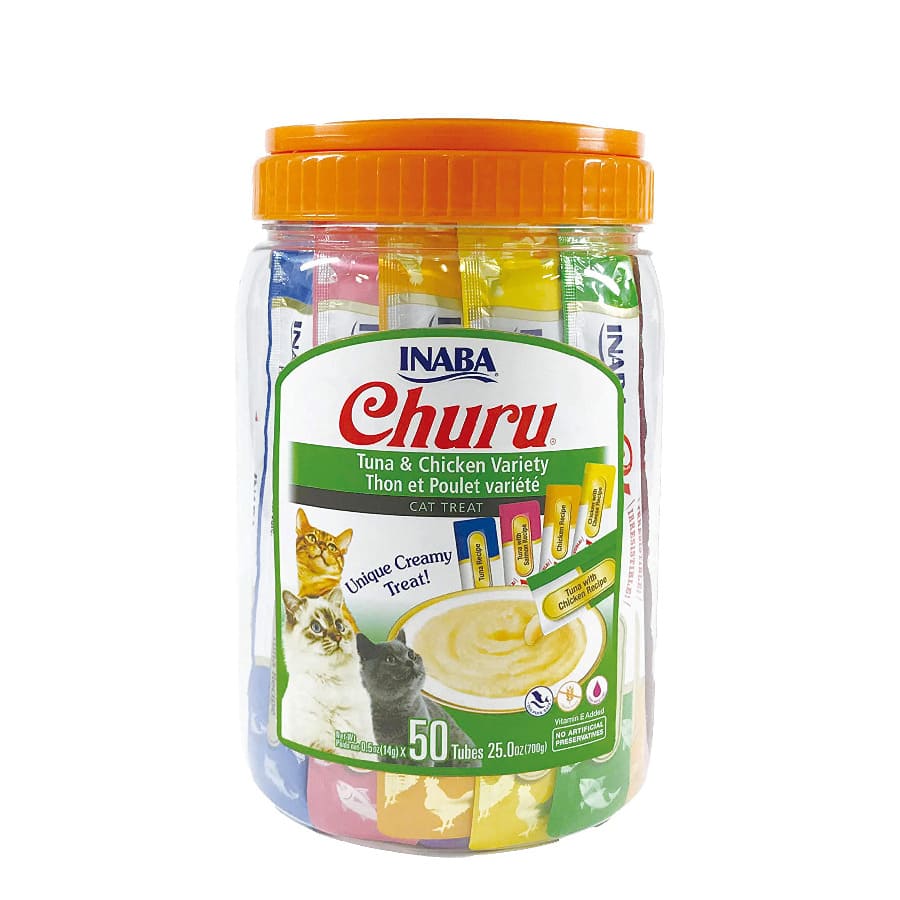 Churu Petiscos Cremosos de Atum e Frango para Gatos