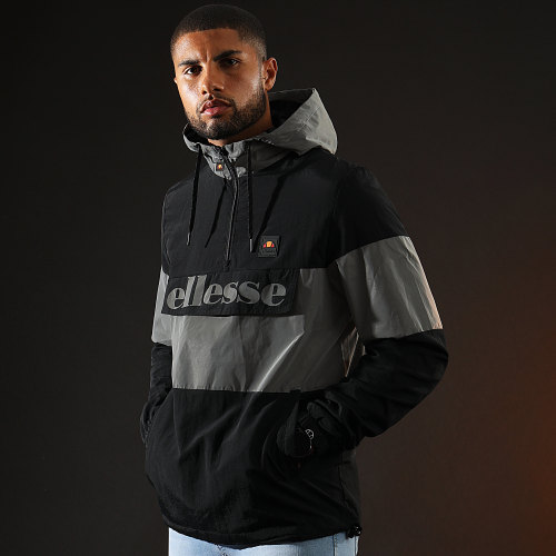 Coupe-Vent Capuche Sirian SHK12787 Noir Gris Réfléchissant