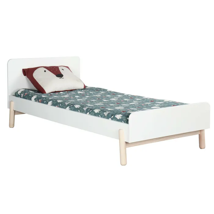 Pack Lit Avec Matelas Gabby Blanc 90x190 Cm Ensemble literie