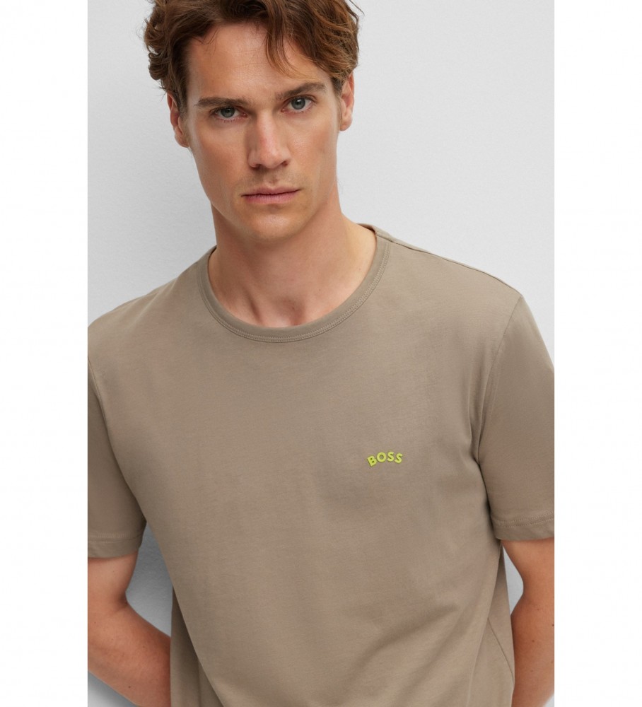 Camiseta marrom curvada BOSS