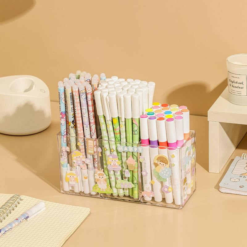 Connie Queenie - Transparante plastic bureau-organizer (verschillende ontwerpen) / Sticker / Set