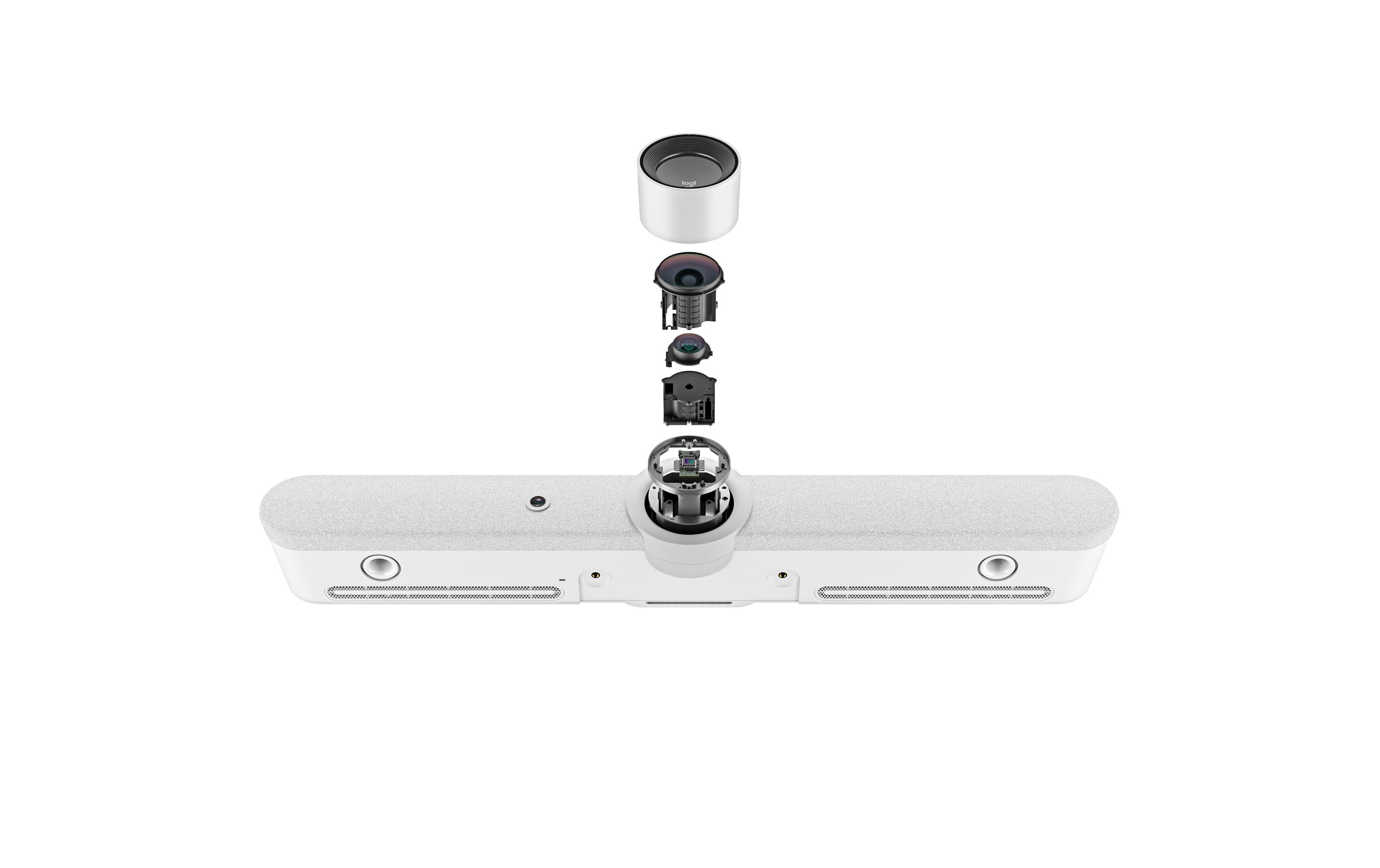 Rally Bar White Video Collaboration Bar 4K 30 fps<br>All-in-one-Videobar für mittelgrosse bis grosse Räume