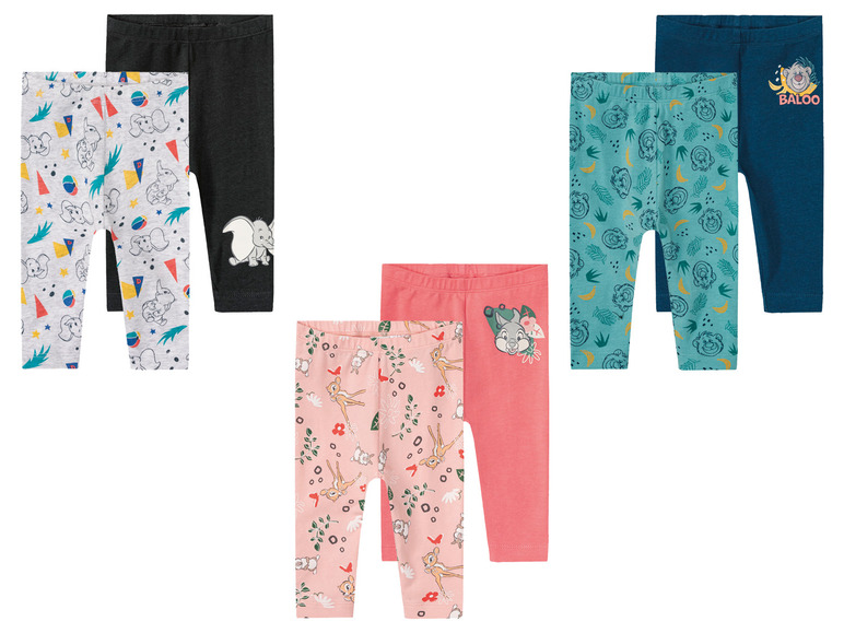 Baby leggings, 2 stuks, met hoog bio-katoengehalte